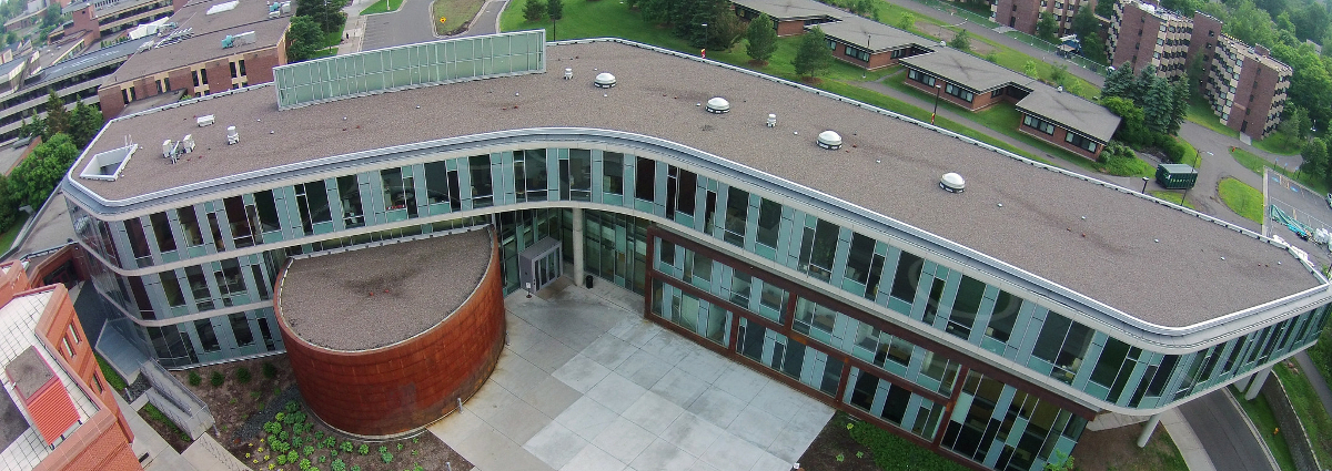 Aerial view of LSBE building