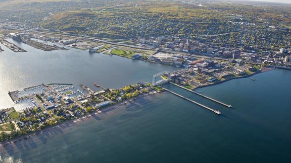 Aerial of Duluth and Park Point
