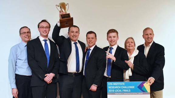 The Financial Markets team with their trophy 