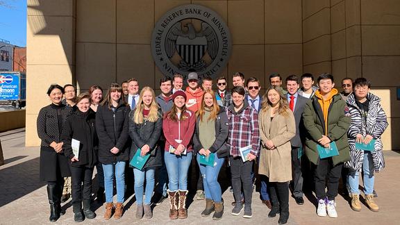 Students who attended a tour of the Minneapolis Federal Reserve Bank