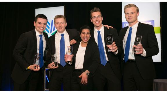 Financial Markets Team with Trophies