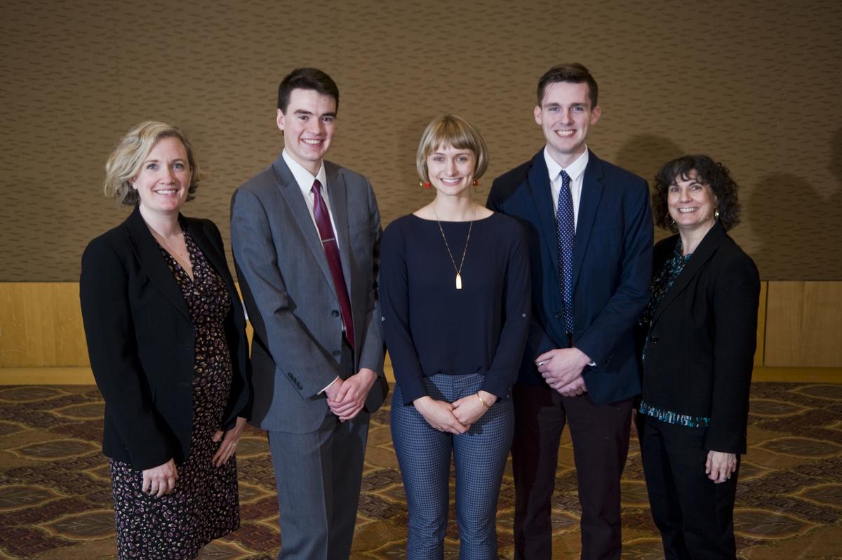 BBER Director Monica Haynes; Students who have presented at the REIF: Nathan Brand, Hattie Ecklund, and Alexander Hook; and BBER Editor/Writer Gina Grensing