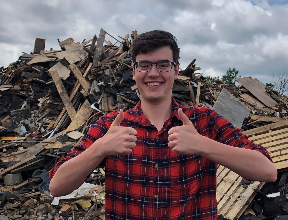Nathan on site at the General Waste landfill in Itasca County for a 2019 BBER project