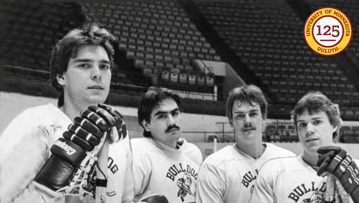 UMD hockey players -  Tom Kurvers, Bill Watson, Matt Christensen, and Tom Herzig