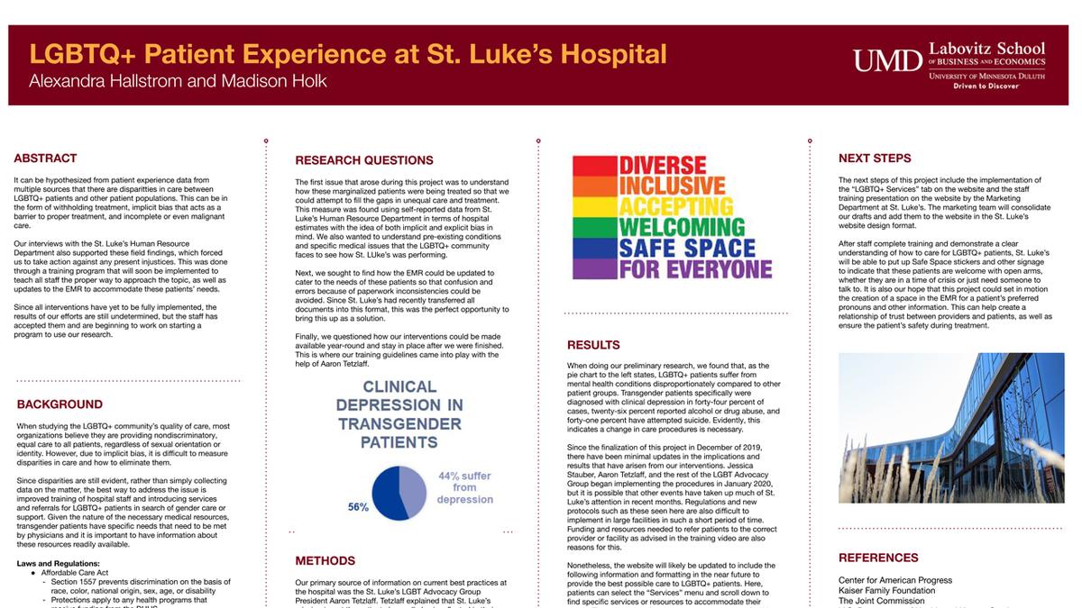 Poster of LGBTQ experience at St. Luke's